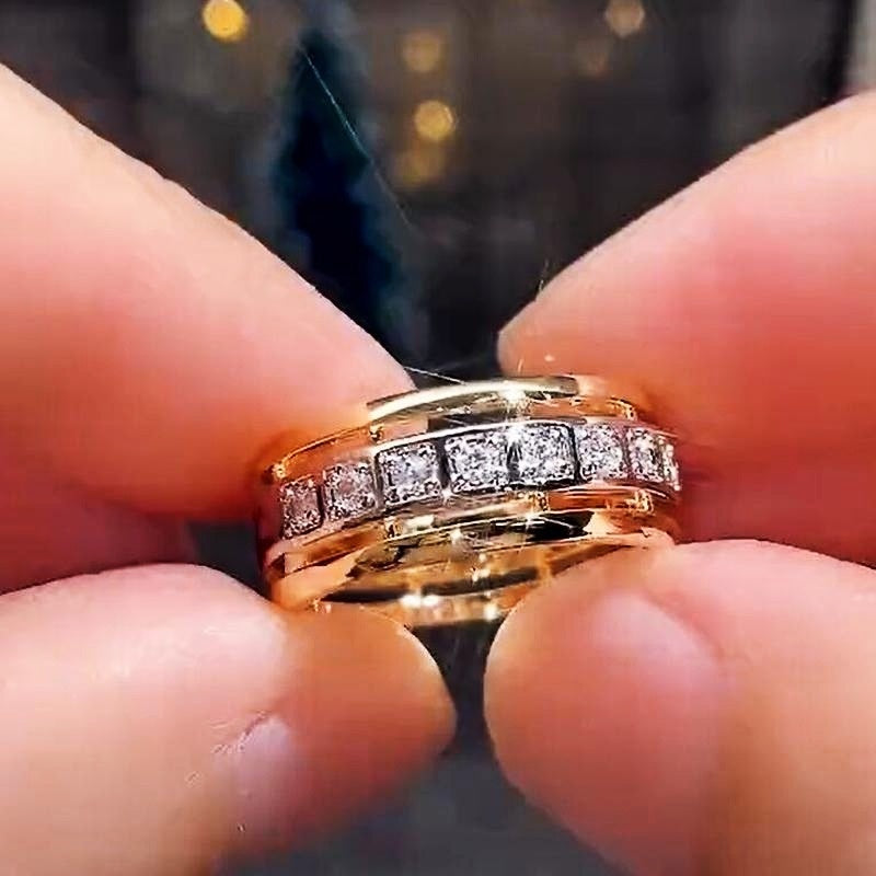 CAOSHI Stylish Temperament Women's Wedding Rings with Dazzling Crystal Trendy Female Engagement Jewelry Statement Accessories