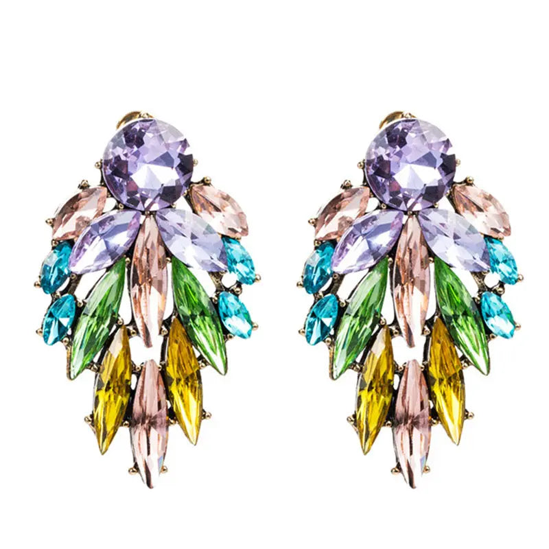 Elegant Tree Shape Acrylic Opal Stone Stud Earrings Statement Women Piercing Earrings 2019 New Trendy Jewelry Gift