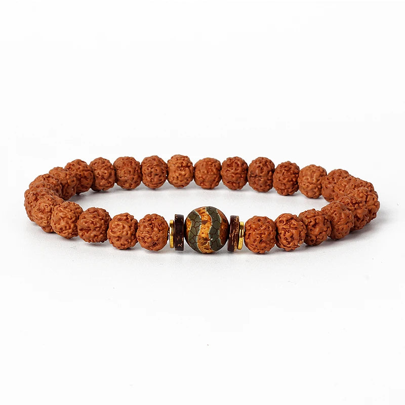 Original Vajra Bodhi Rudraksha Bracelet Men Meditation Mala Bead Bracelets Women Jewelry Nature Prayer Tibetan Buddhism Bracelet