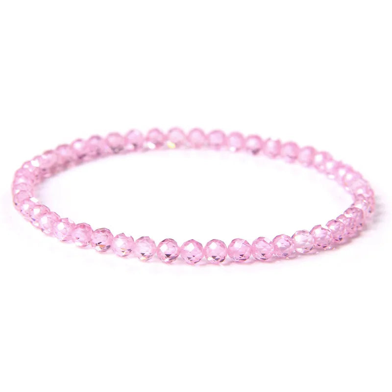 4MM Natural Stone Tourmaline Bracelets For Women Men Crystal Faceted Beaded Bracelet Healing Reiki Handmade Exquisite Jewelry