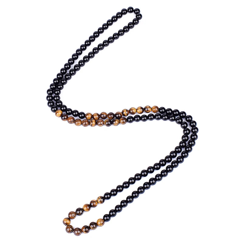 Hematite Obsidian Tiger Eye Beads Necklaces Men Fashion Triple Protection Necklaces Women for Magnetic Health Protection Jewelry