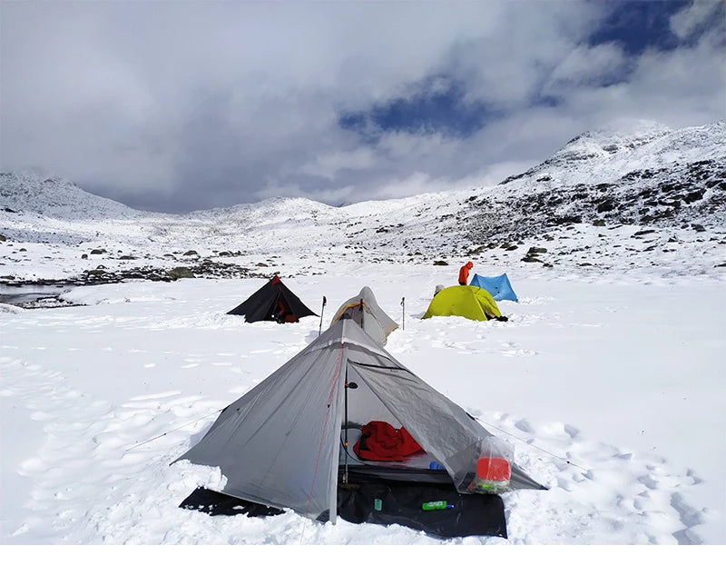 3F UL GEAR LanShan 1 pro 1 Person Outdoor Ultralight Camping Tent 3/4 Season 230*80*125CM Two Side 20D Silnylon