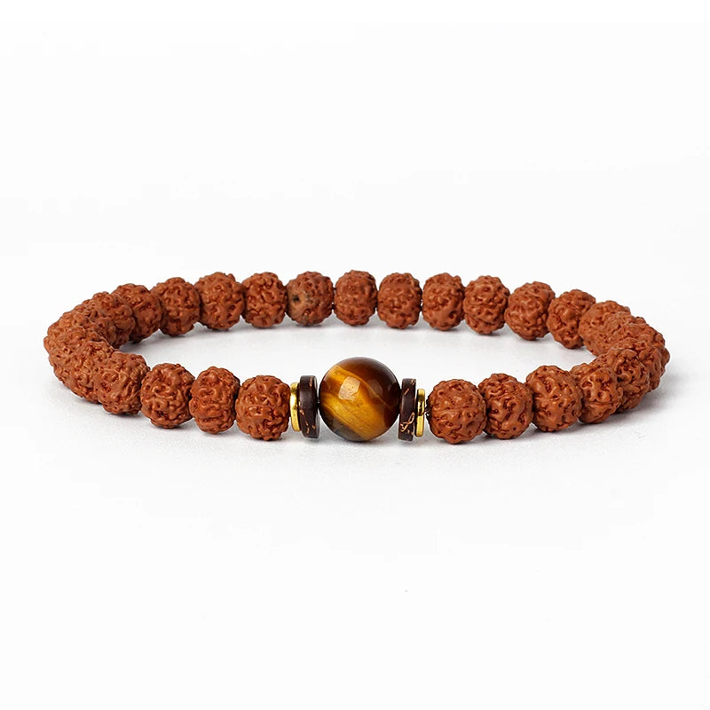 Original Vajra Bodhi Rudraksha Bracelet Men Meditation Mala Bead Bracelets Women Jewelry Nature Prayer Tibetan Buddhism Bracelet