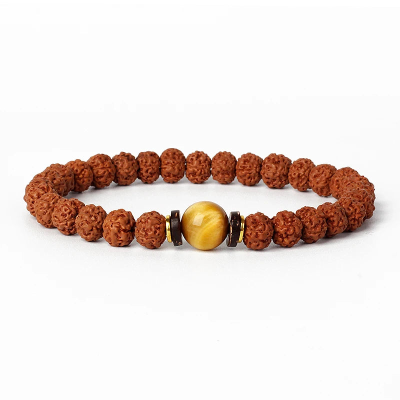 Original Vajra Bodhi Rudraksha Bracelet Men Meditation Mala Bead Bracelets Women Jewelry Nature Prayer Tibetan Buddhism Bracelet