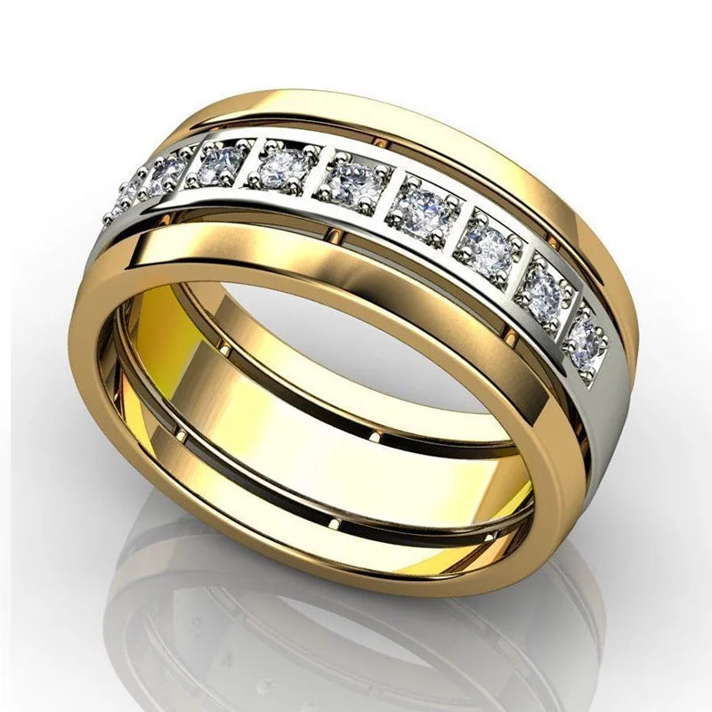 CAOSHI Stylish Temperament Women's Wedding Rings with Dazzling Crystal Trendy Female Engagement Jewelry Statement Accessories