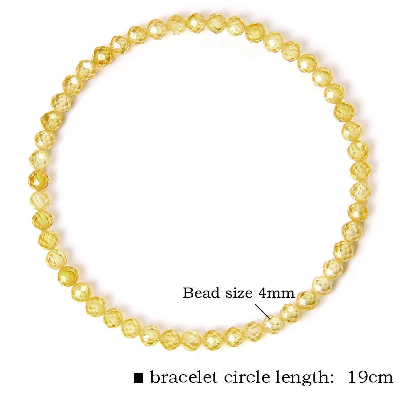4MM Natural Stone Tourmaline Bracelets For Women Men Crystal Faceted Beaded Bracelet Healing Reiki Handmade Exquisite Jewelry