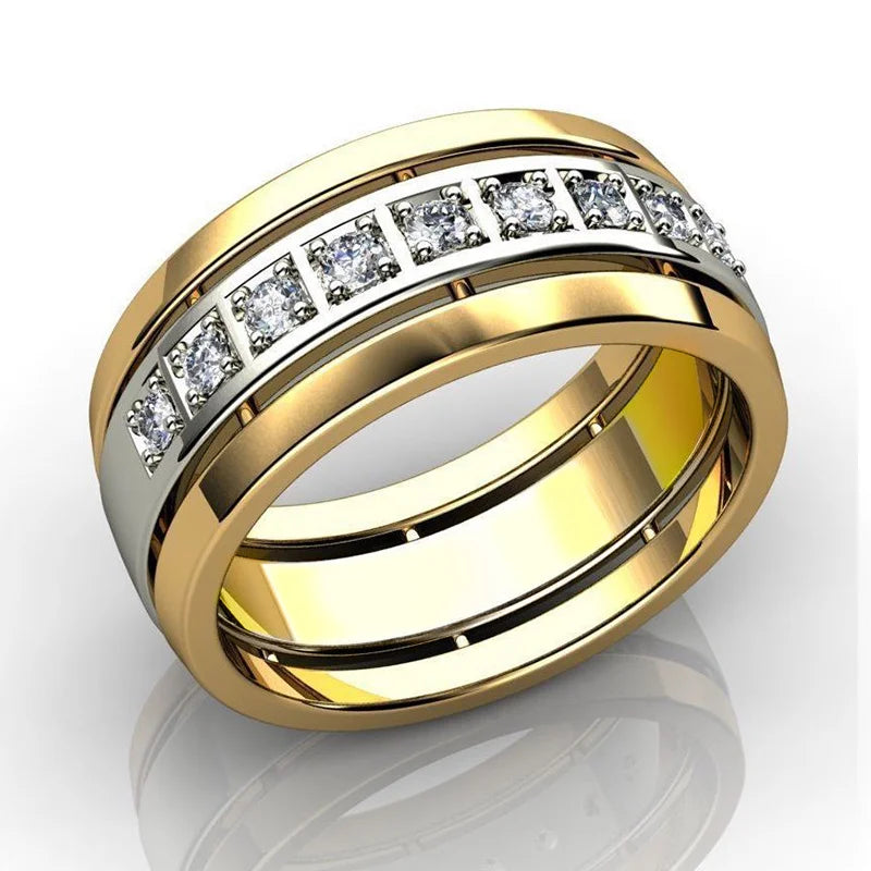 CAOSHI Stylish Temperament Women's Wedding Rings with Dazzling Crystal Trendy Female Engagement Jewelry Statement Accessories