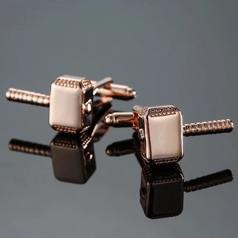 AS High quality playing card Cufflinks new fashion stock hammer dice pistol Cufflinks men's shirt badge pin birthday party gift