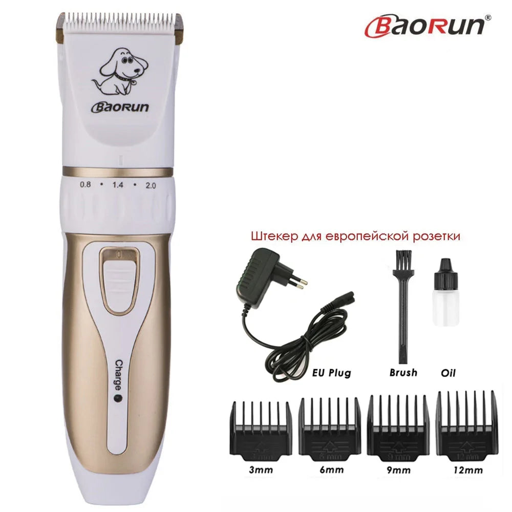 BaoRun P2 P3 Professional Pet Cat Dog Hair Trimmer Rechargeable Animal Grooming Clipper Shaver Dog Hair Cutting Machine Comb Kit