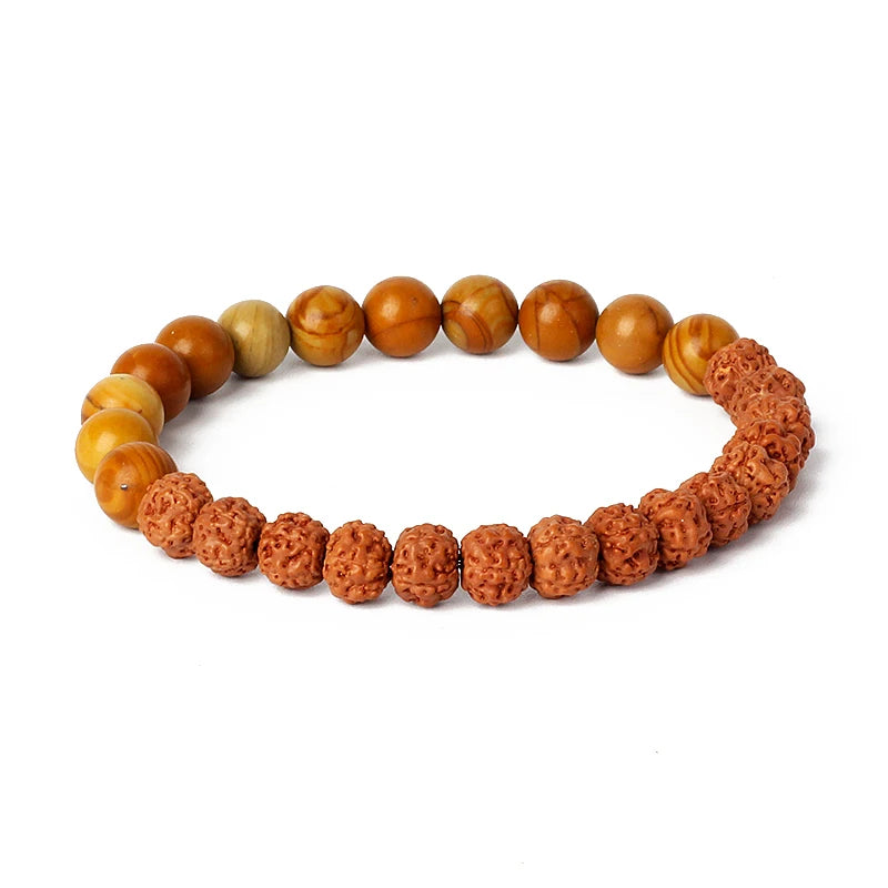 Original Vajra Bodhi Rudraksha Bracelet Men Meditation Mala Bead Bracelets Women Jewelry Nature Prayer Tibetan Buddhism Bracelet