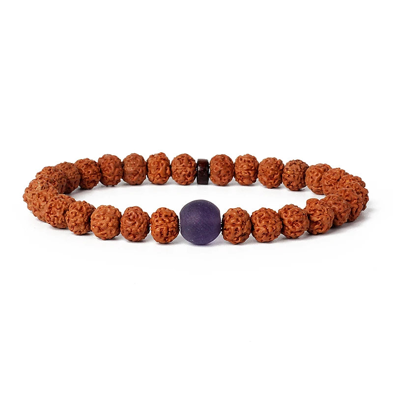 Original Vajra Bodhi Rudraksha Bracelet Men Meditation Mala Bead Bracelets Women Jewelry Nature Prayer Tibetan Buddhism Bracelet