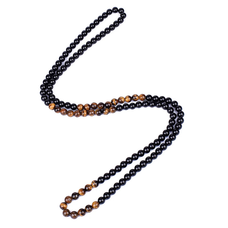 Hematite Obsidian Tiger Eye Beads Necklaces Men Fashion Triple Protection Necklaces Women for Magnetic Health Protection Jewelry