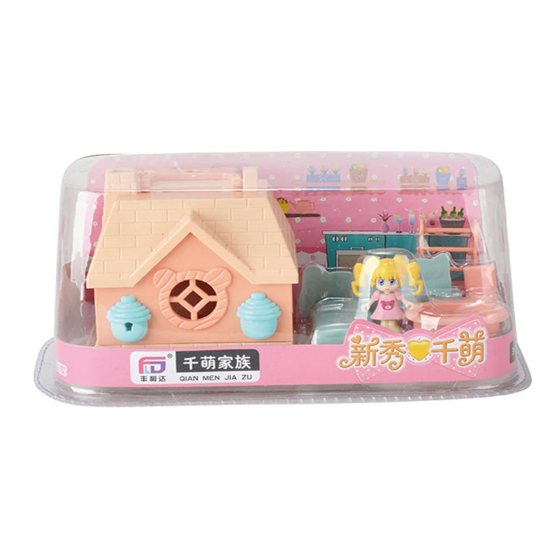 DollHouse Miniature Furniture DIY Doll House With Mini Doll Green Tree Forest Villa Home For Girl Christmas Gift ChildernToys