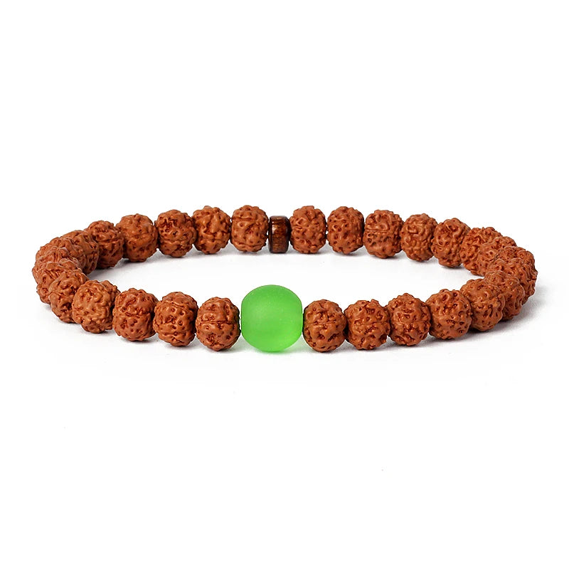 Original Vajra Bodhi Rudraksha Bracelet Men Meditation Mala Bead Bracelets Women Jewelry Nature Prayer Tibetan Buddhism Bracelet