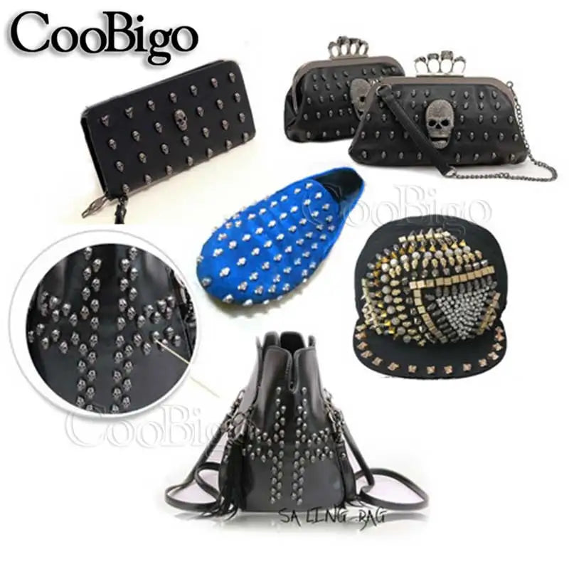 10 Sets Metal Studs Rivets Spike Stylish Riveting Parts for Leather Bag Garment Shoe DIY Craft Accessories Rose Bullet Snowflake