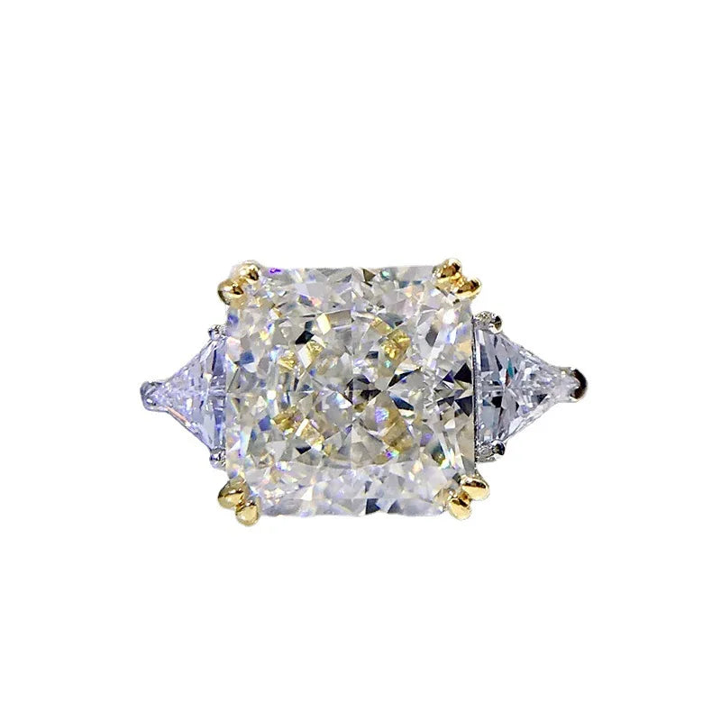 925 Sterling Silver Paraiba Emerald Tourmaline Gemstone Rings For Women Engagement Party Fashion Wedding Jewelry 9*9mm