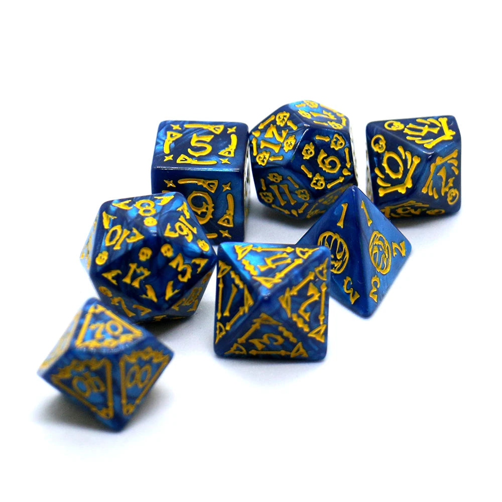7pcs Set Relief Halloween Pattern Board Game Dice Set, DND Game Dice