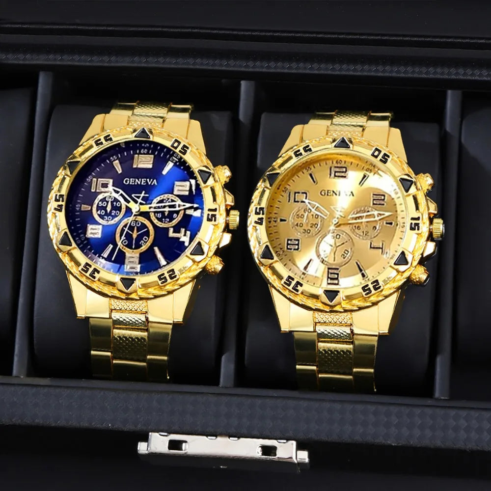 4 Pcs/set Men's Watch Casual Men Watches Set Quartz male wristWatch Fashion Accessories 3pcs Fashion Accessories Ideal Gifts