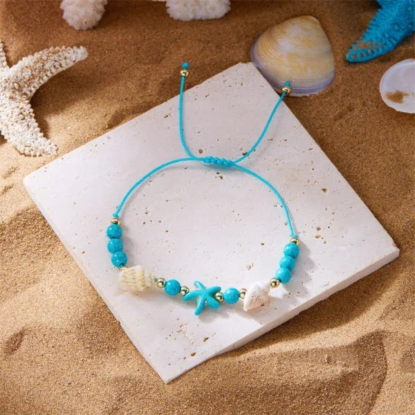Bracelet Shell Bohemian Painted Shell Conch Starfish Beaded Bracelet For Women Anklet Beach Jewelry Gifts Handmade