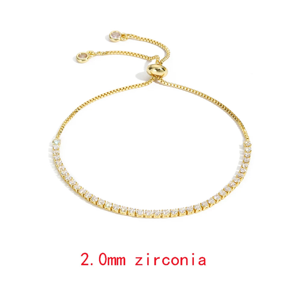 Luxury Rainbow Adjustable Multicolor Tennis Bracelets For Women Ladies Wedding Colorful Zircon Charm Bracelet Hand Chain Jewelry