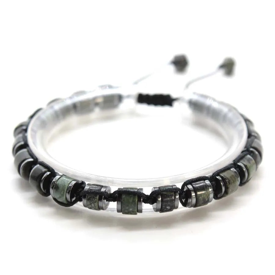 Handmade Braided Crystal Stone Bracelets For Couple Natural Amethyst Tourmaline Rope Macrame Adjustable Women Bracelet Jewelry