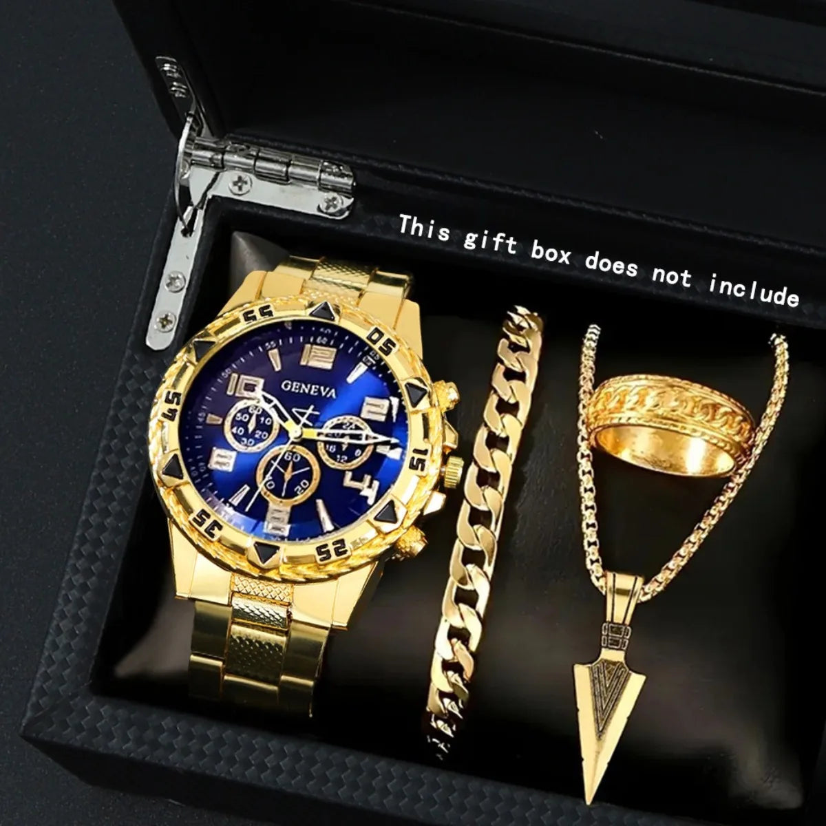 4 Pcs/set Men's Watch Casual Men Watches Set Quartz male wristWatch Fashion Accessories 3pcs Fashion Accessories Ideal Gifts