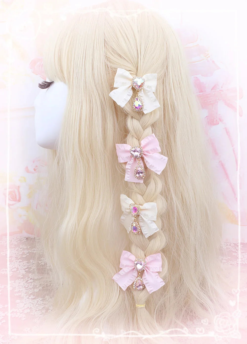 Small Hairpin Water Drop Heart Shape Rhinestone Pendant Wooden Ear Hairclips Headdress Sweet Side Clip Hair Accessories Jewelry