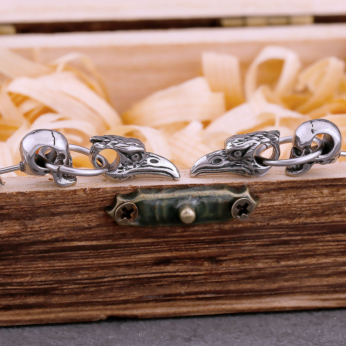 Vintage Eagle Head Skull Drop Earrings For Men Stainless Steel Hip Hop Punk Fashion Animal Earrings Party Gift Skeleton Jewelry