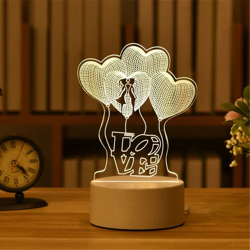 3D Visual Illusion Night Light Visual Creative LED Desk Lamp Changes USB Powered Gift for Kids