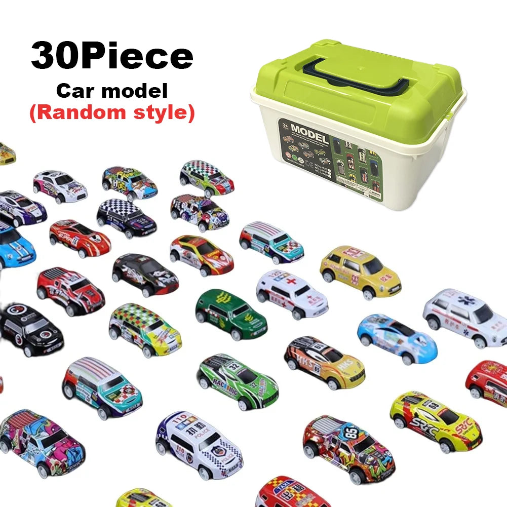 Christmas Gift 48Pieces Alloy Racing Car Models Scale Cars Set Container Storage Toy Metal Trucks Vehicles Model for for Kids