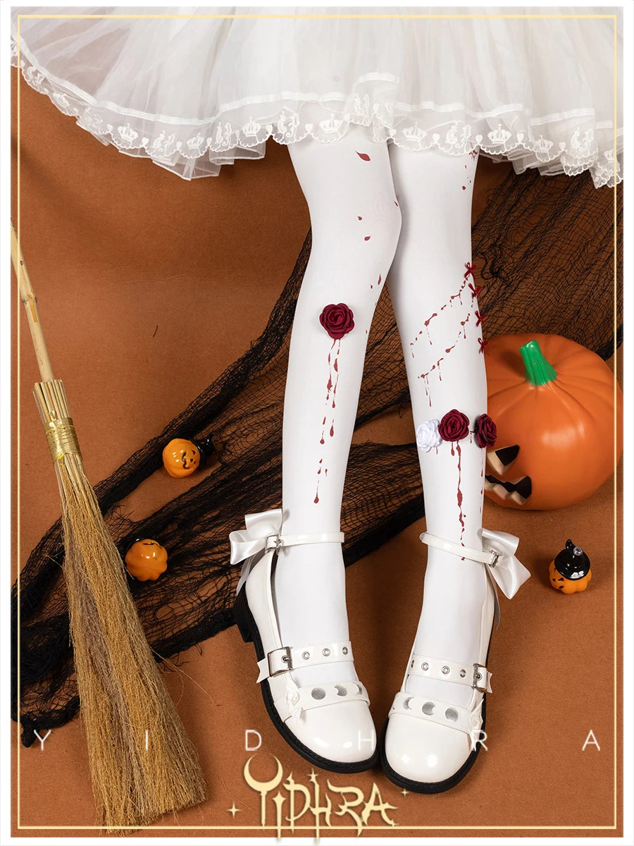 Japanese Gothic Lolita Halloween Party Pantyhose Thigh High Socks Long Compression Socks Ladies Sexy Cotton Stocking Socks
