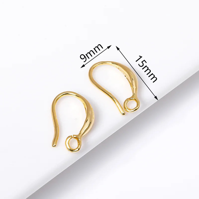 Earring Hooks with Open Loop 18K Gold Plated Ear Wire For Earrings Making Supplies Earwire DIY Accessories