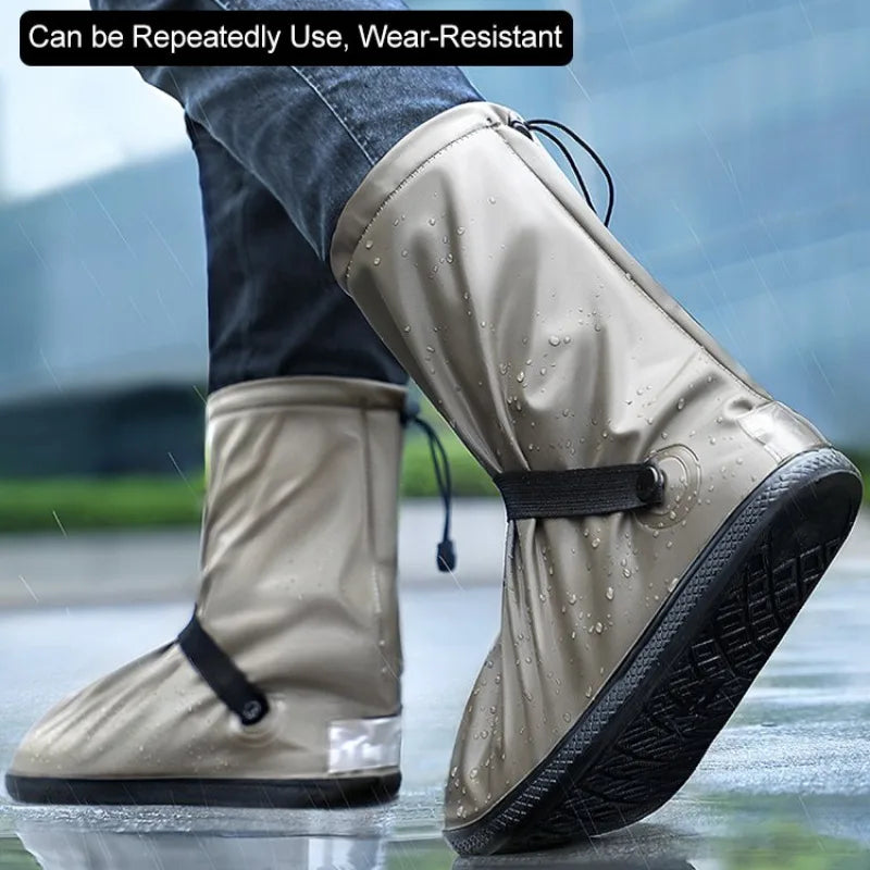 Waterproof Tall Silicone Shoe Covers Antislip Outdoor Travel Rainproof Boot Covers