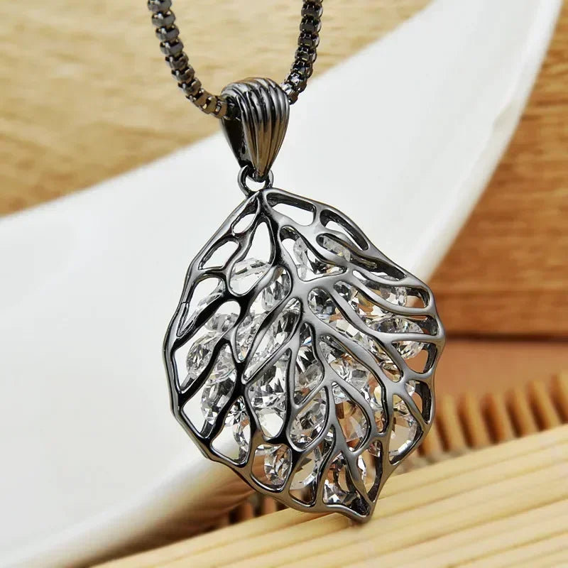 2024 Flower Long Necklaces for Women Fashion Crystal Choker Collier Femme Statement Necklaces&Pendants Accessories
