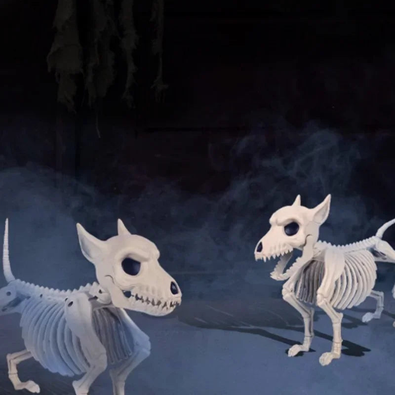Halloween Skeleton Decoration Props Simulated Animal Models Skeleton Wolf FrogCrow Skeleton Indoor Outdoor Garden HalloweenDecor