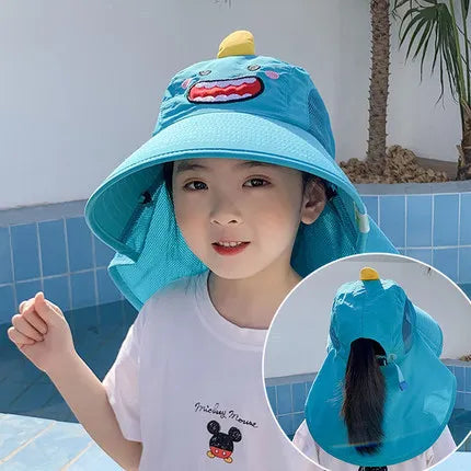 DANKEYISI Kids Bucket Hat Summer Sun Protection Large Brimmed Fisherman Hat Beach Animal Hat for Boys Girls Anti UV