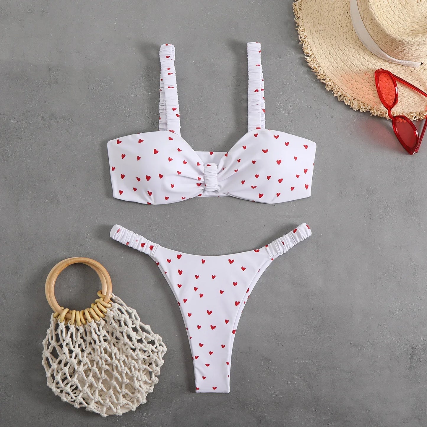 Sexy Bandeau Bikini Women's Swimsuit 2025 Two-piece Swimwear Thong Bikinis Set Female Bathing Suit Woman Swimming for Beach Wear