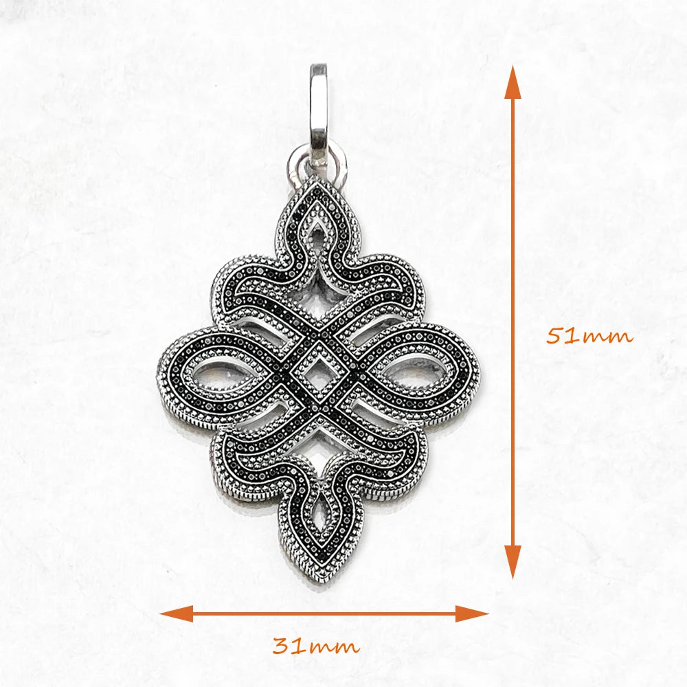 Pendant Black Love Knot,2019 Fashion Rebel Street Jewelry Europe Bijoux 925 Sterling Silver Accessories Gift For Men Woman