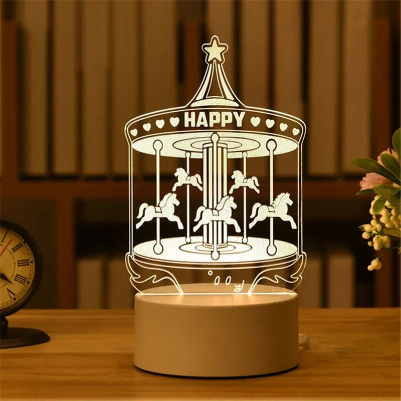 3D Visual Illusion Night Light Visual Creative LED Desk Lamp Changes USB Powered Gift for Kids