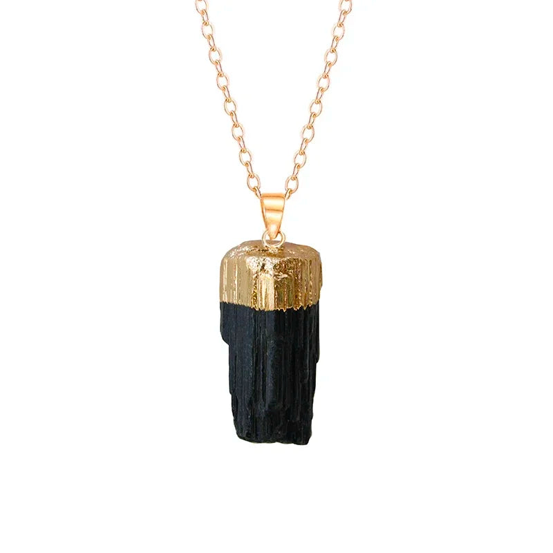 Irregular Raw Black Tourmaline Pendant Rough Energy Chakra Jewelry For Woman And Man Gift Necklace Making