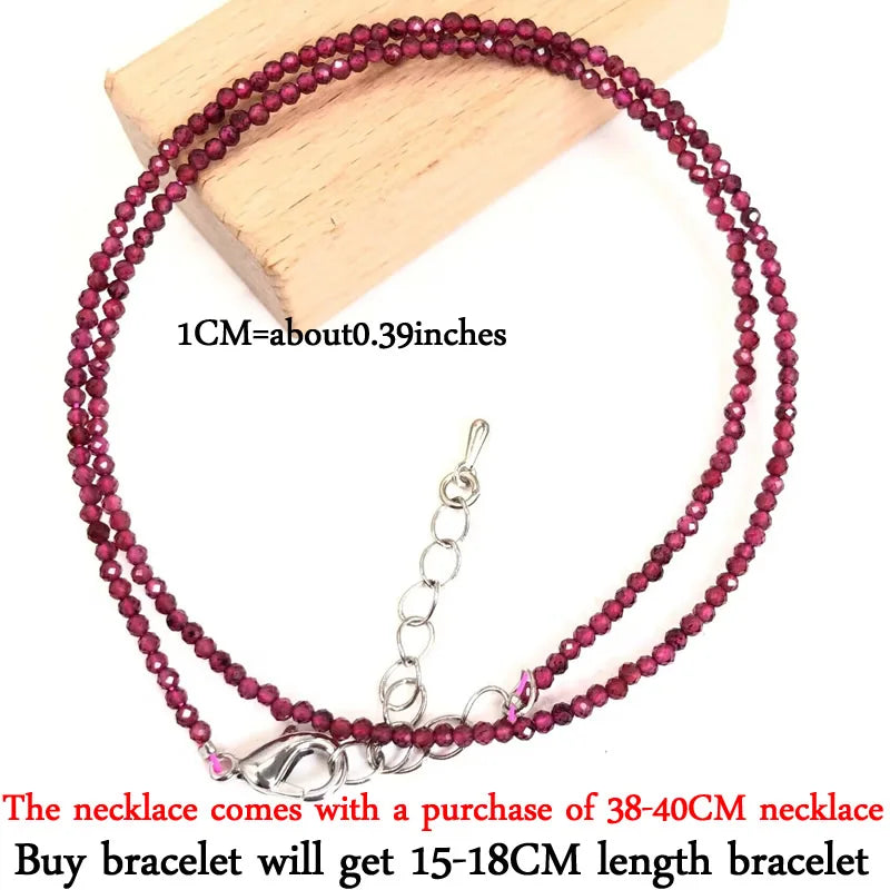 2-3mm Natural Stone Beaded Necklace Handmade Mini Tourmaline lapis crystal Energy Healing Female Bracelet for Women Jewelry Gift