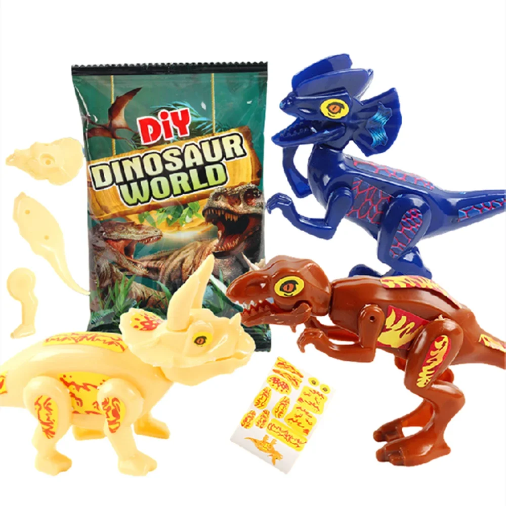 12/30 Bags DIY Cartoon Assembled Dinosaur Model Children’s Birthday Party Gifts Carnival School Prizes Pinata Gift Bag Fillers