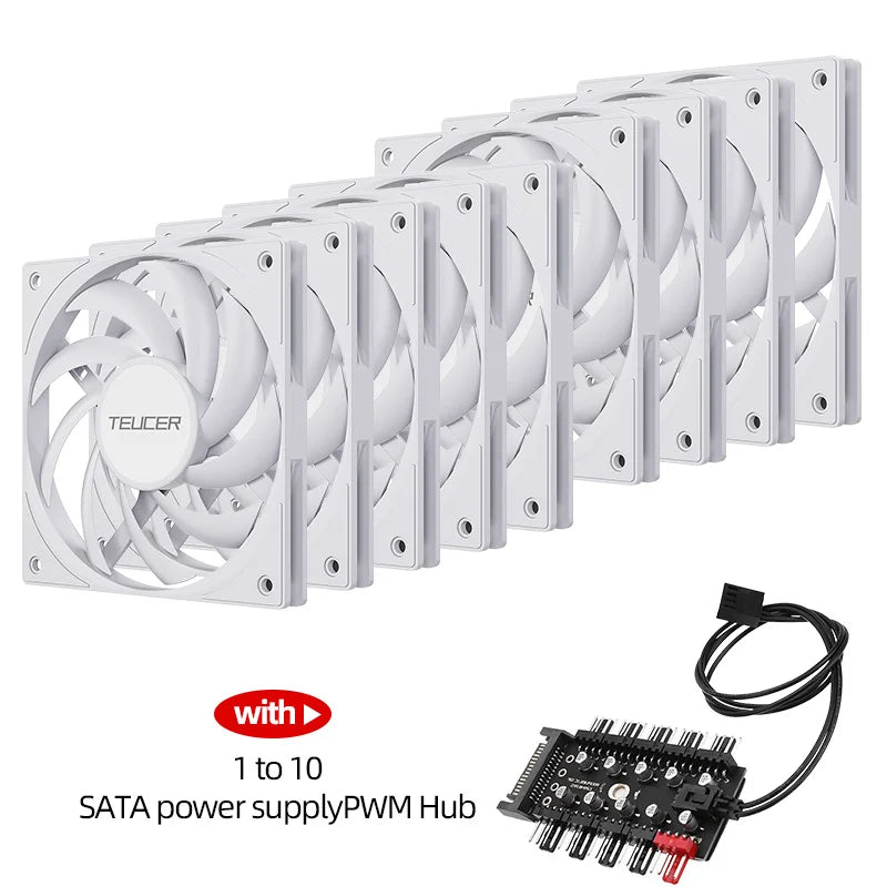 Teucer UT-12015 Ultrathin 15mm Thinckness 12cm Chassis Fan 12V/4Pin PWM FBD Bearing PC Case Cooling Ventilator 1-10pcs with Hub