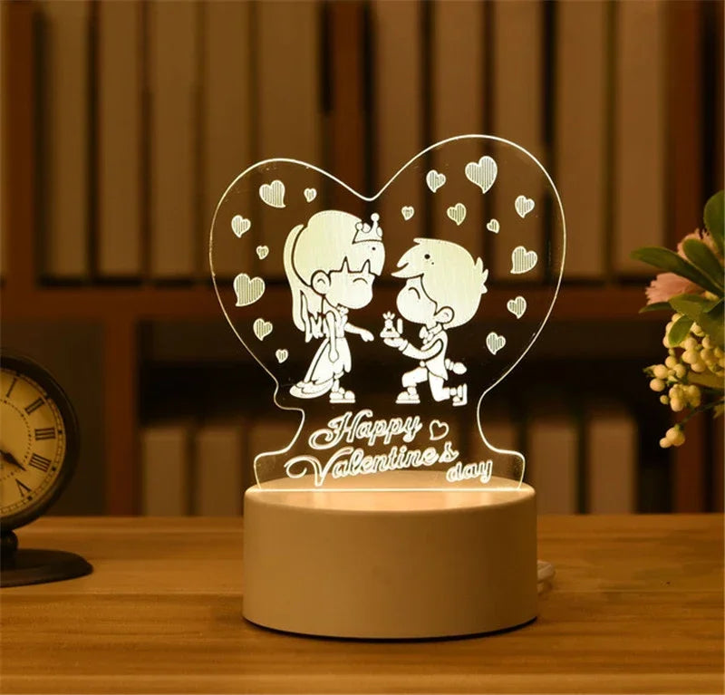3D Visual Illusion Night Light Visual Creative LED Desk Lamp Changes USB Powered Gift for Kids