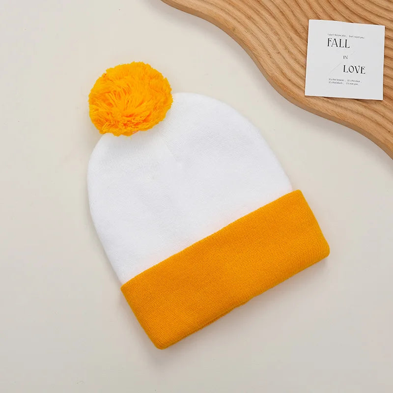 2pc Halloween Cosplay Funny Beanie Hat and Gloves, Character Park Knit Hat Winter Christmas Costume Accessories