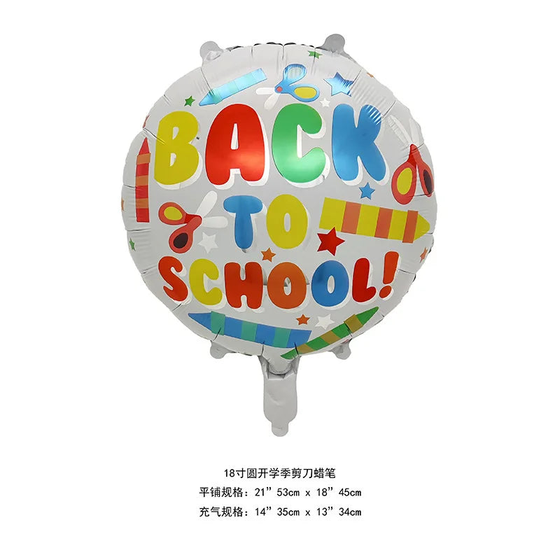 Back To School Student Stationery Bus Schoolbag Rubber Pencil Foil Balloon Babyshower Decoration Child Birthday Party Globos