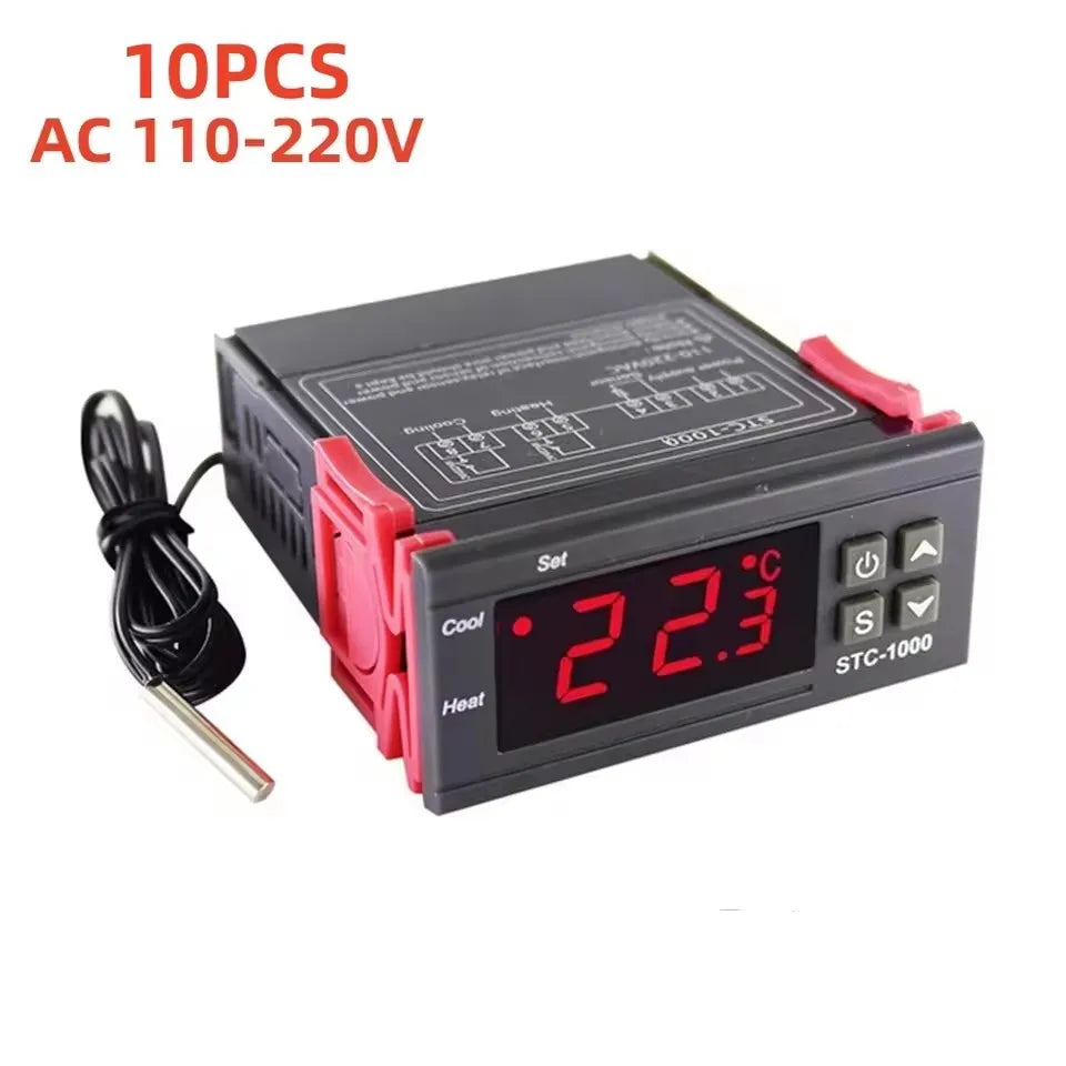 10PCS STC-1000 Digital Temperature Controller STC1000 Thermostat Thermoregulator incubator Relay Heating Cooling STC 1000 220V