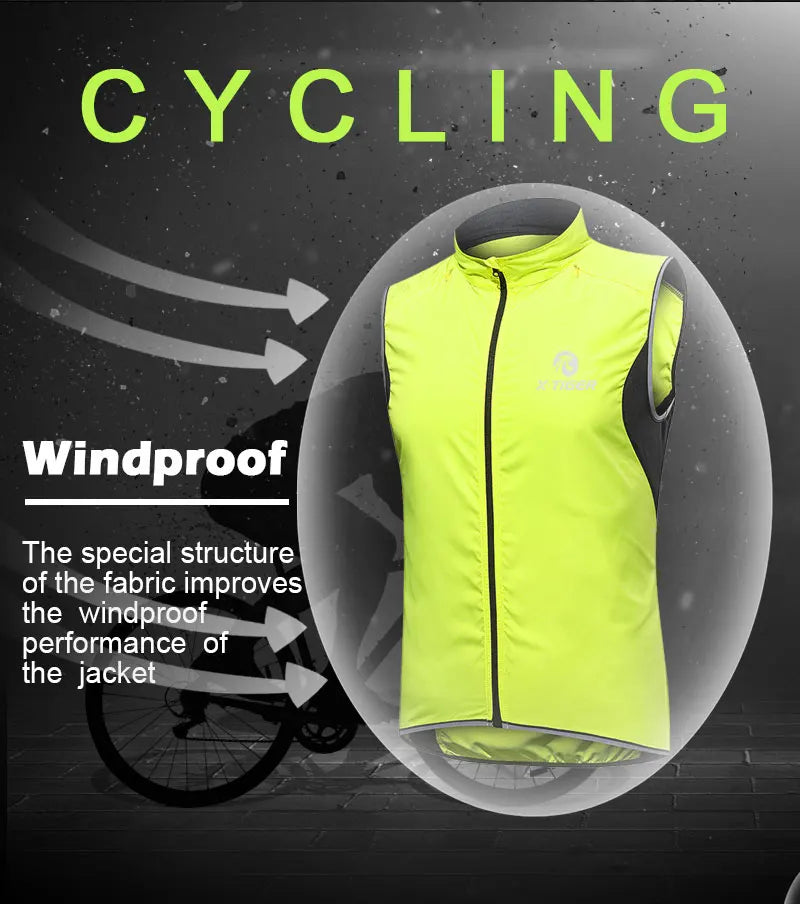 X-TIGER Cycling Vest Sleeveless Bicycle Reflective Windproof Uitra-Light Sun Protection Mountaineering Jacket Cycling Sportswear