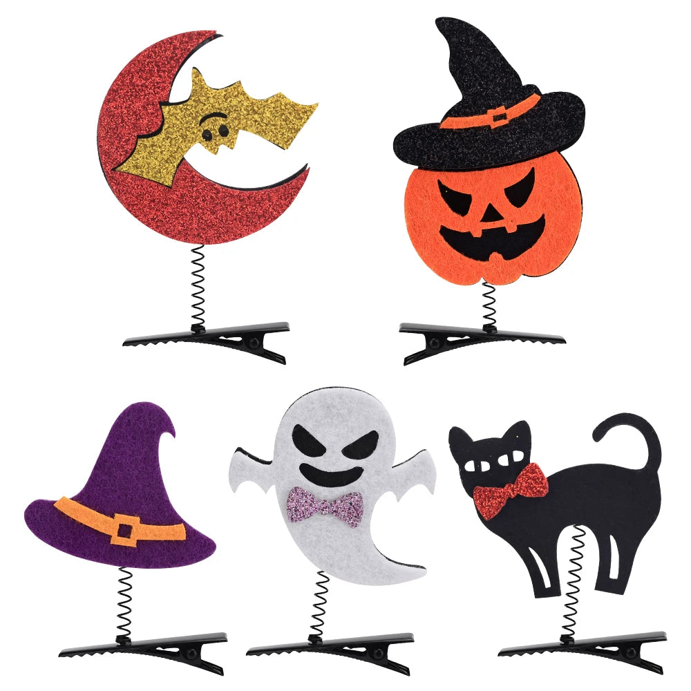Halloween Girl Hair Clips Set Ghost Witch Hat Pumpkin Barret Accessories For Child Hairclip Cosplay Parties Hair Accessories