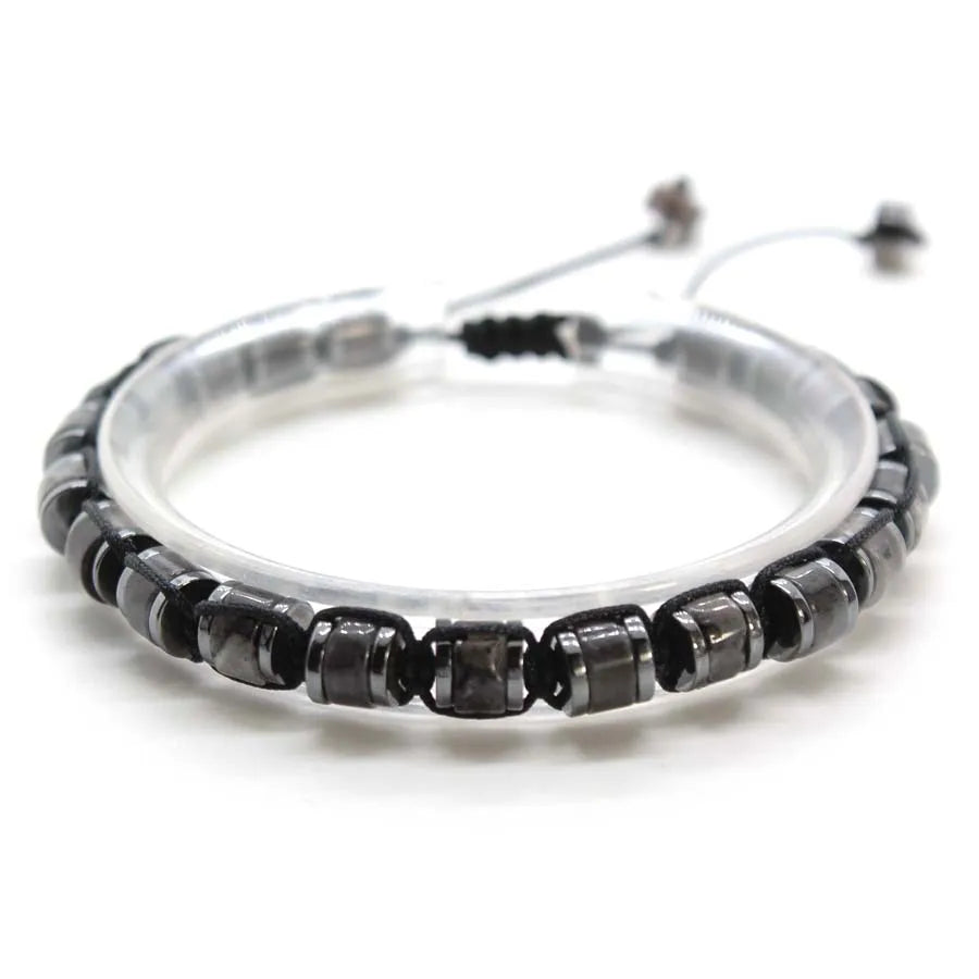 Handmade Braided Crystal Stone Bracelets For Couple Natural Amethyst Tourmaline Rope Macrame Adjustable Women Bracelet Jewelry